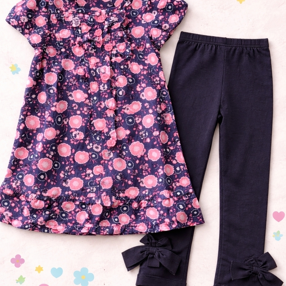 Maggie & Zoe Navy Dress with Pink Floral Print